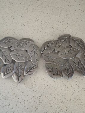 Vintage COPCO Cast Aluminum Leaf Trivet Pair - MCM/Cottagecore